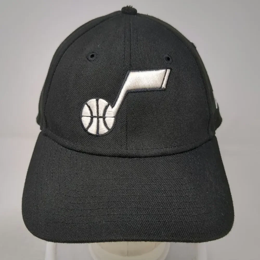 New Era Baseball Cap Black One Size Utah Jazz NBA Logo 9FORTY Strapback Hat